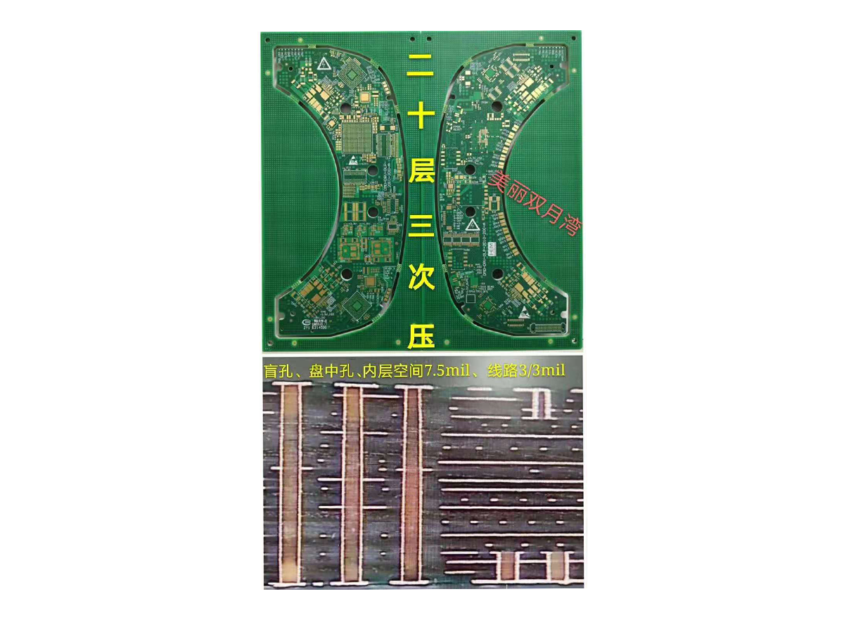 22層3次壓合板 HDI板 HDI任意互聯電路板